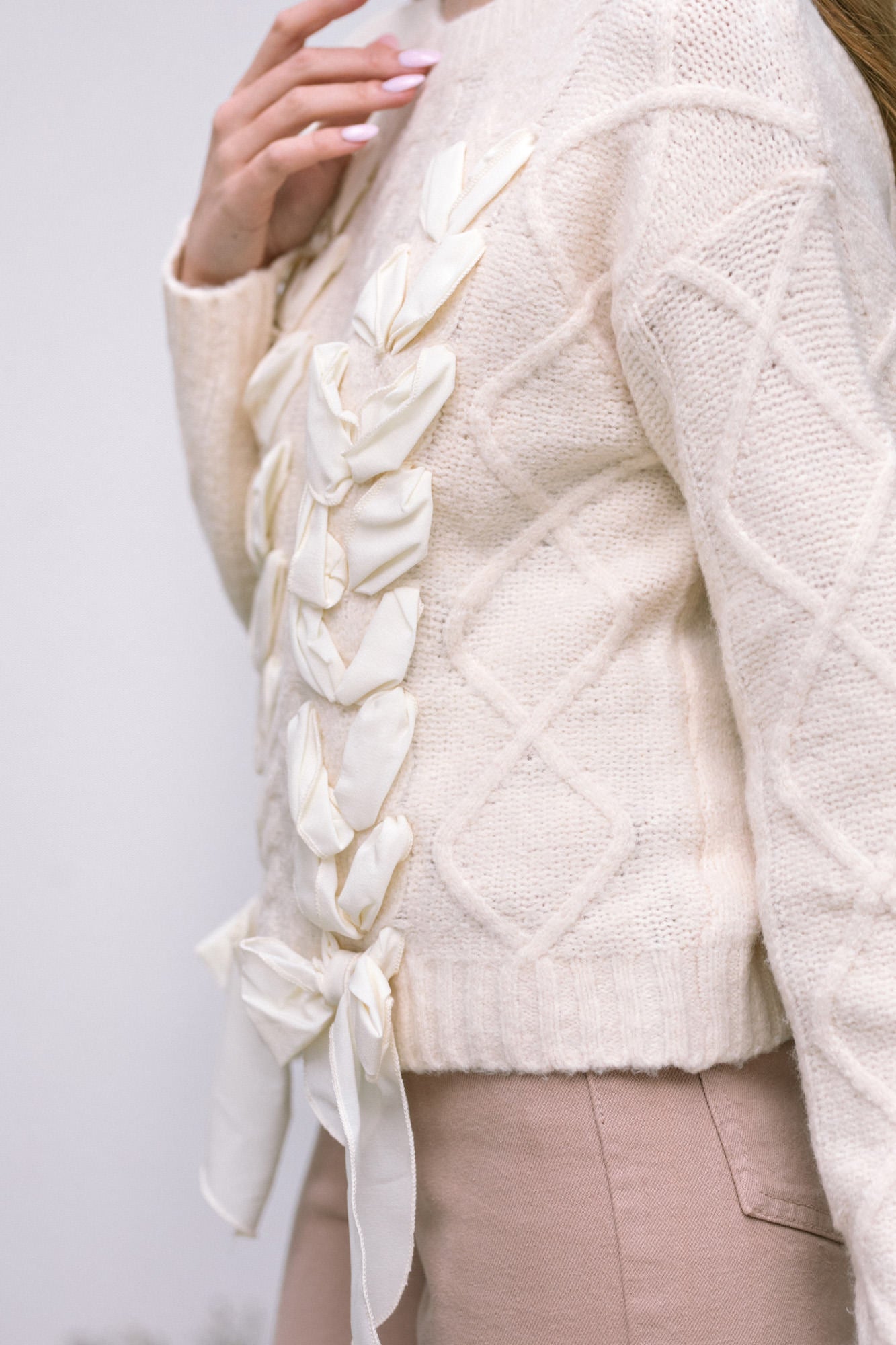 Cable Knit Bow Sweater