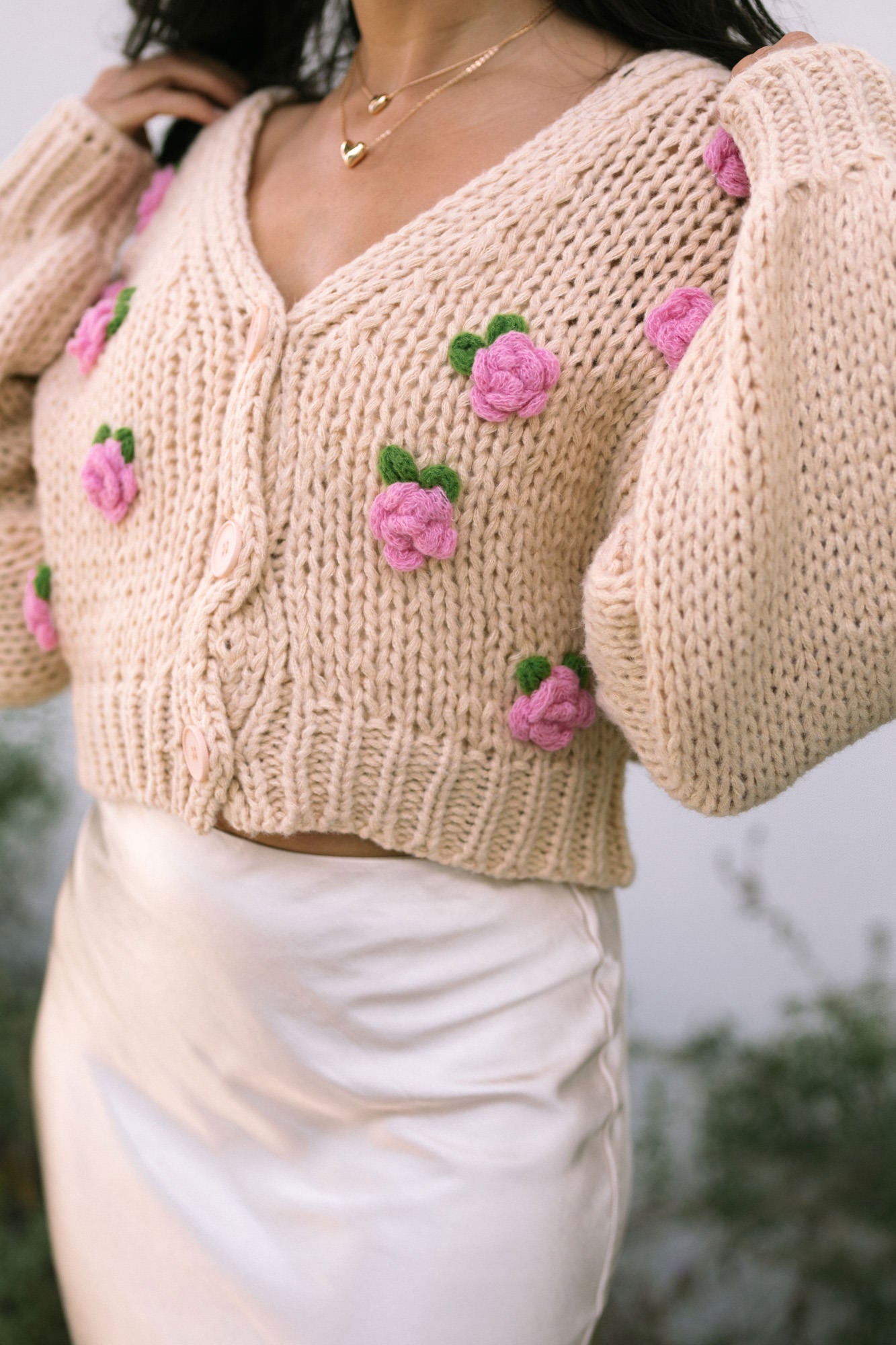 Floral Knit Cardigan
