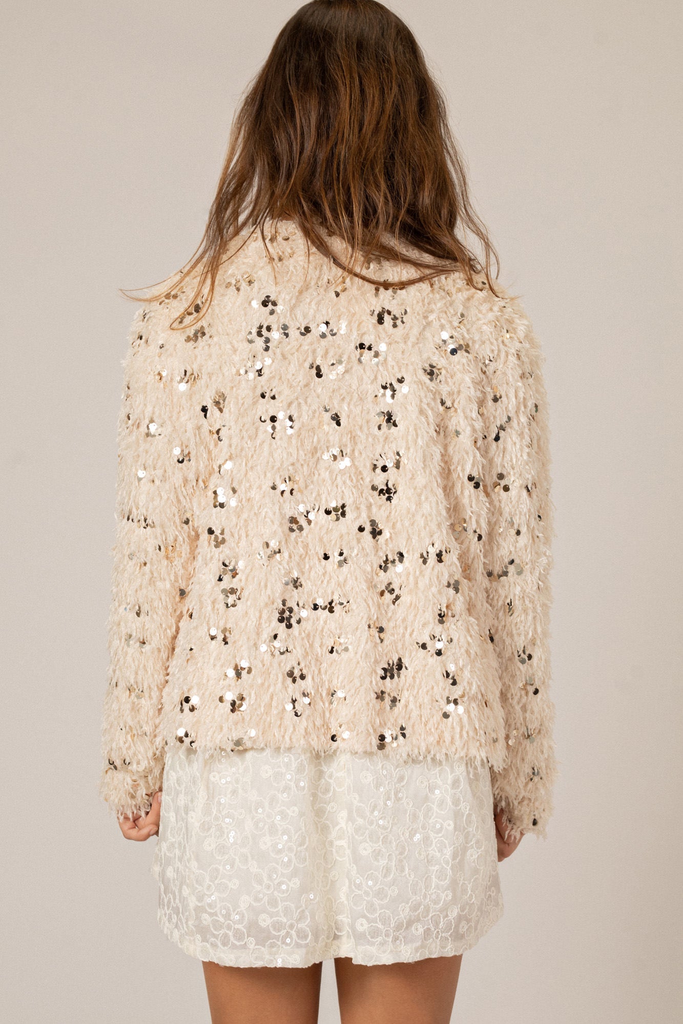 Feather Sequin Cardigan