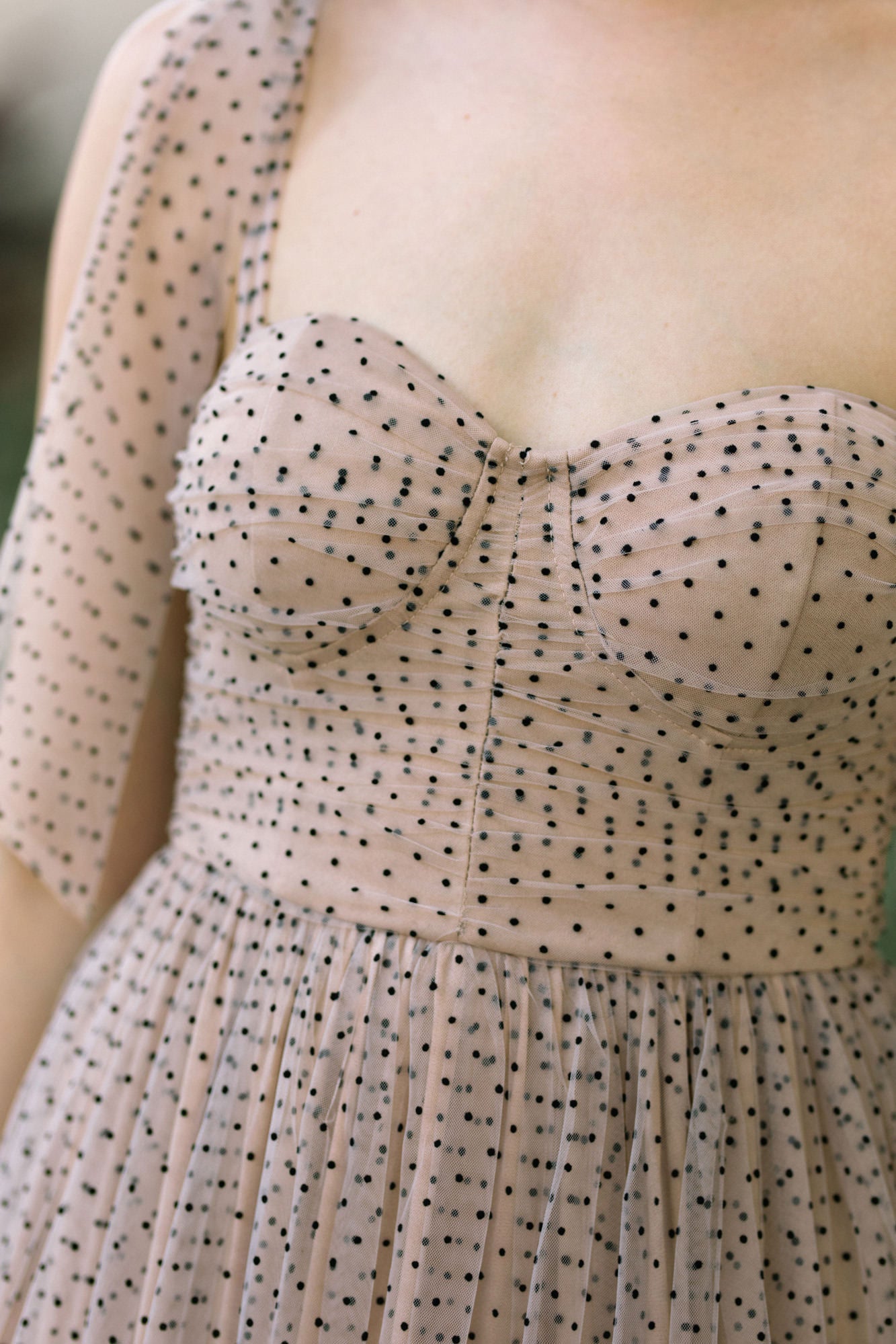 Dotted Tulle Maxi Dress