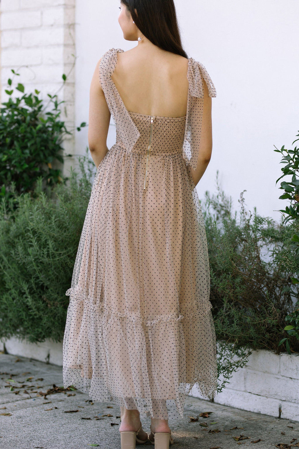 Dotted Tulle Maxi Dress