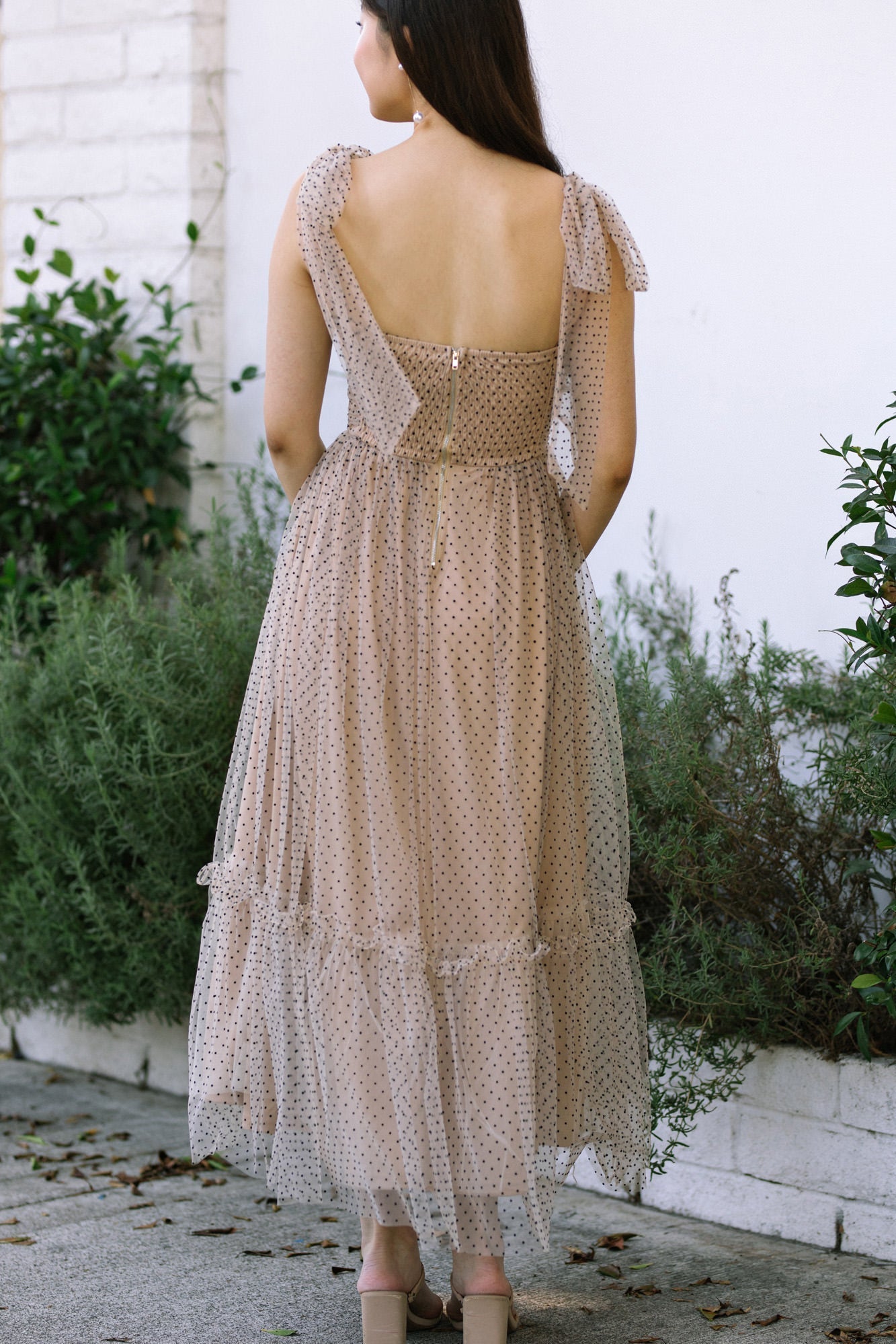 Dotted Tulle Maxi Dress