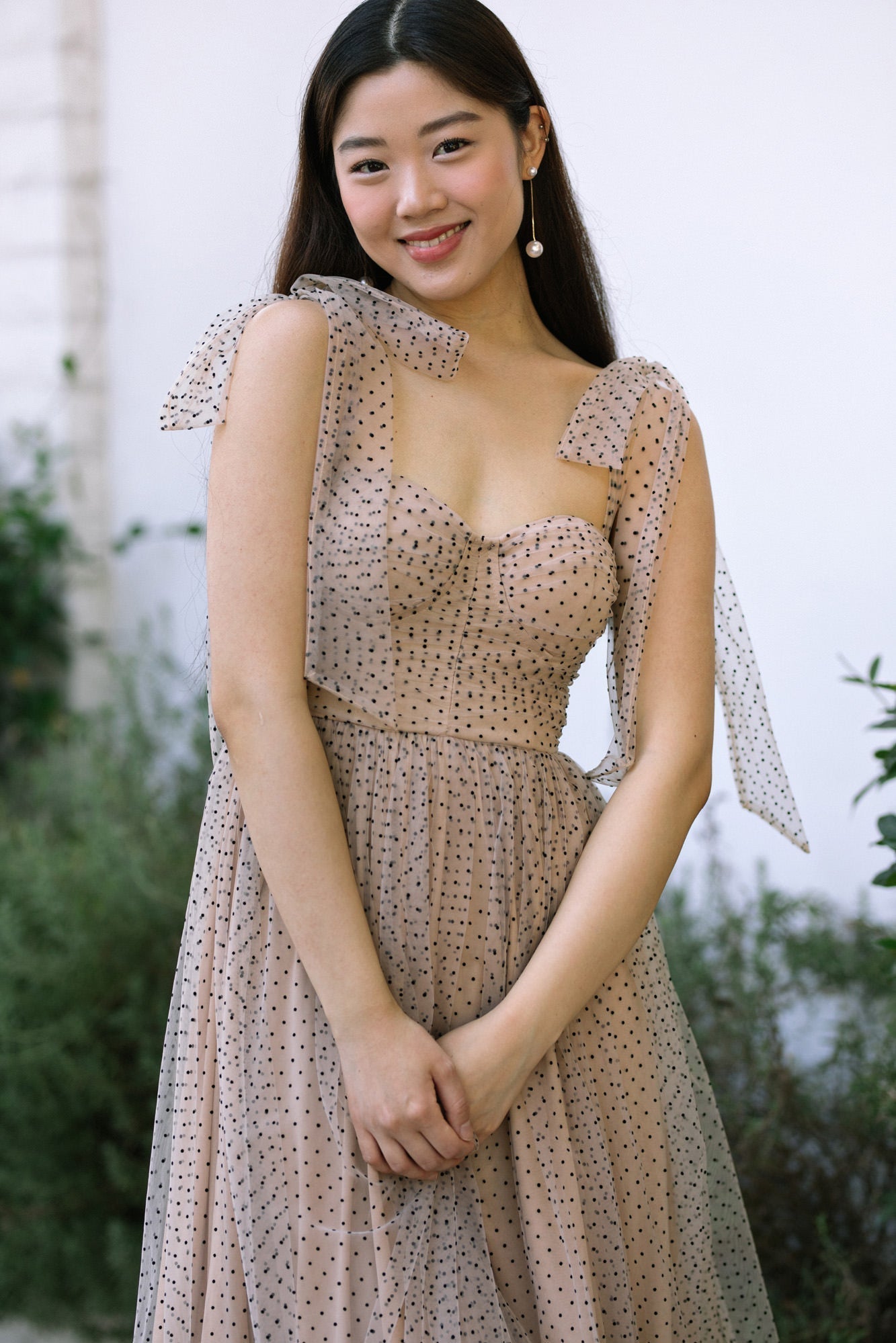 Dotted Tulle Maxi Dress