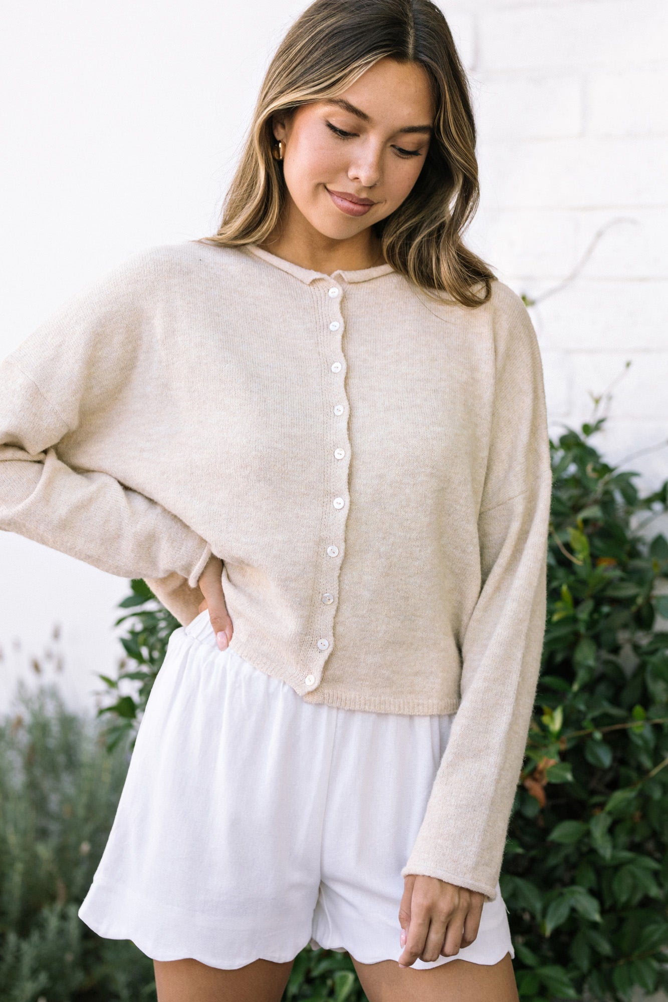 Buttoned Knit Cardigan