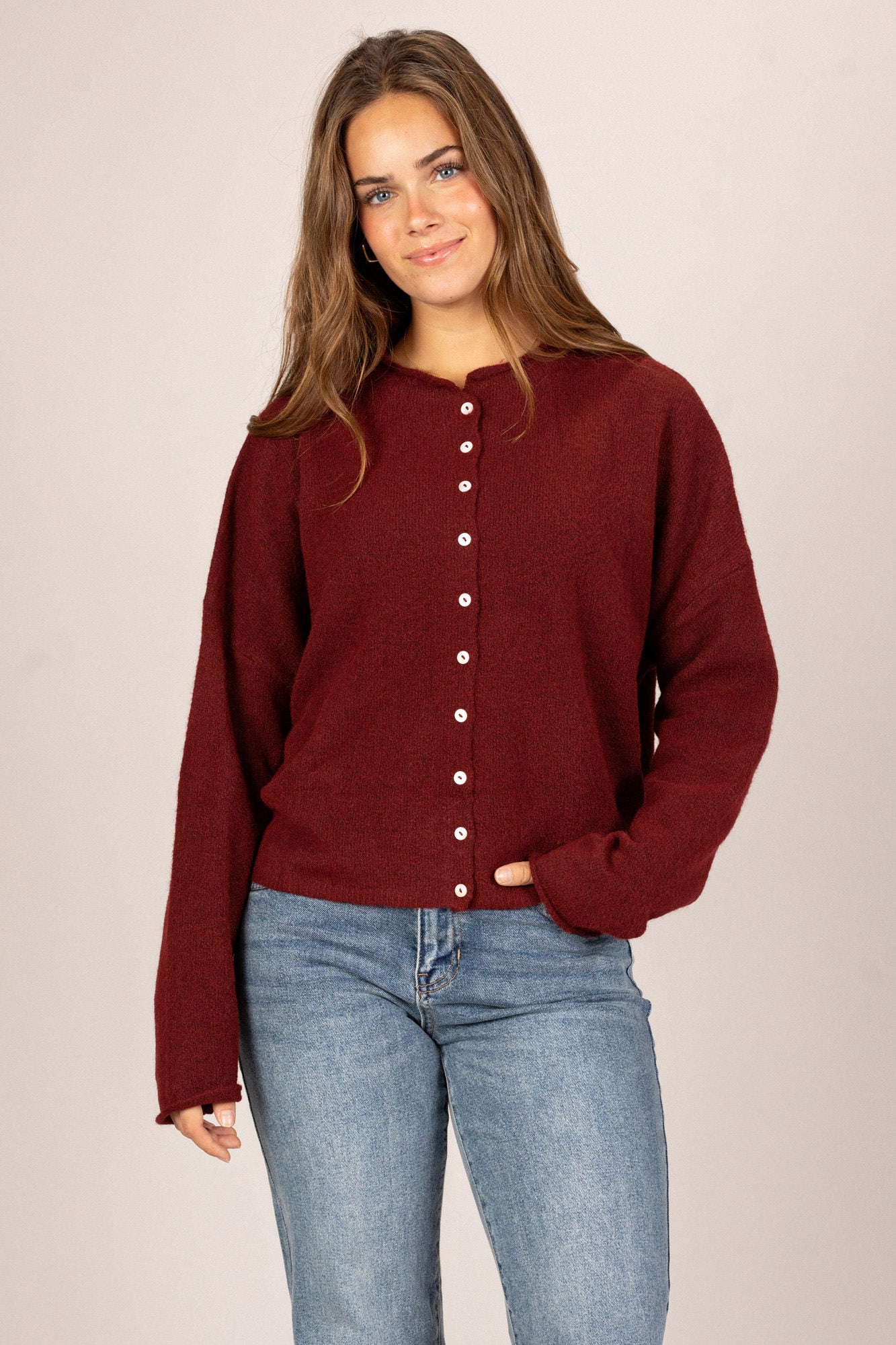 Buttoned Knit Cardigan