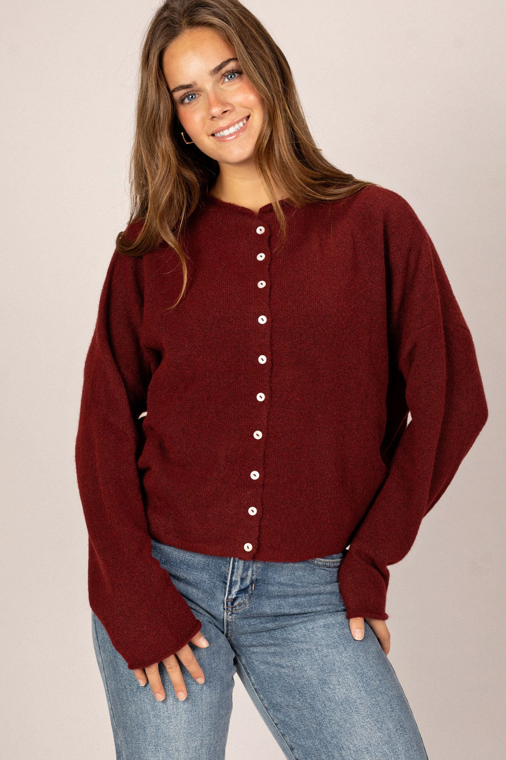 Buttoned Knit Cardigan