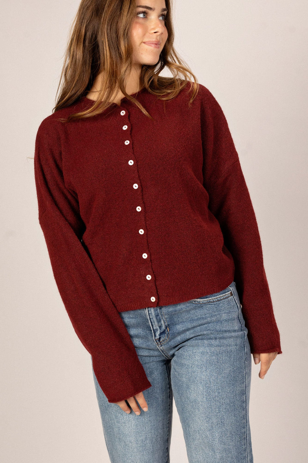 Buttoned Knit Cardigan