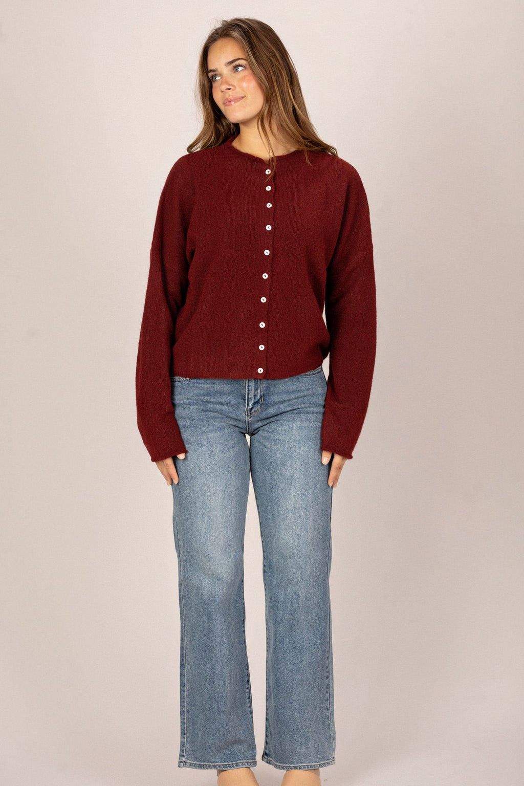 Buttoned Knit Cardigan