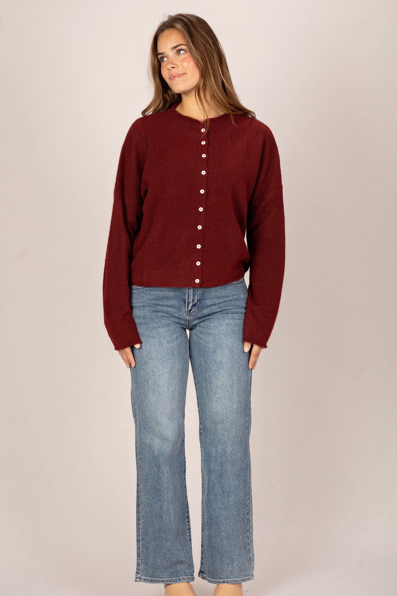 Buttoned Knit Cardigan