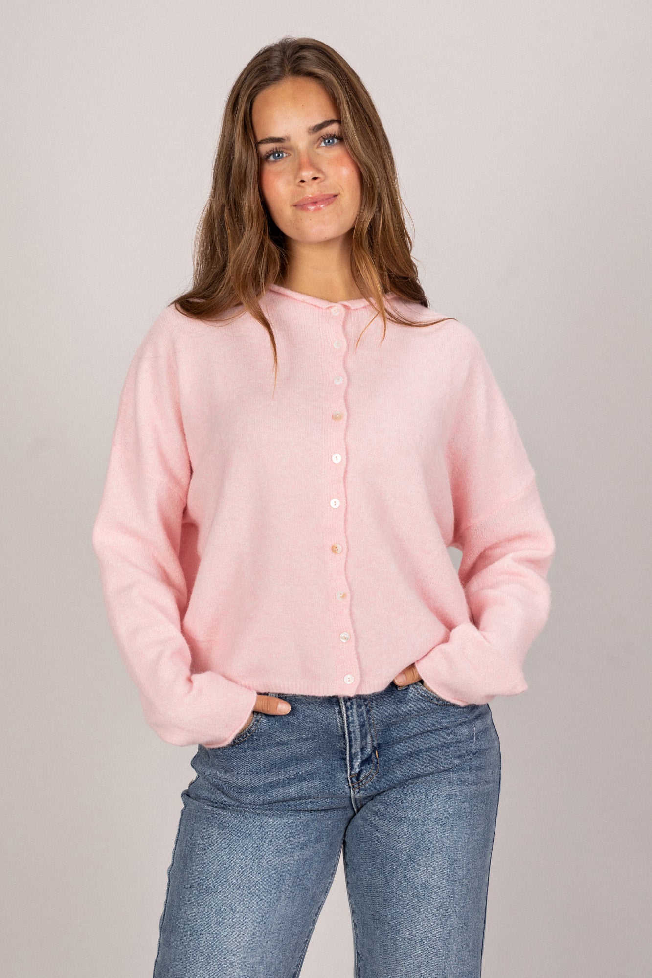 Buttoned Knit Cardigan