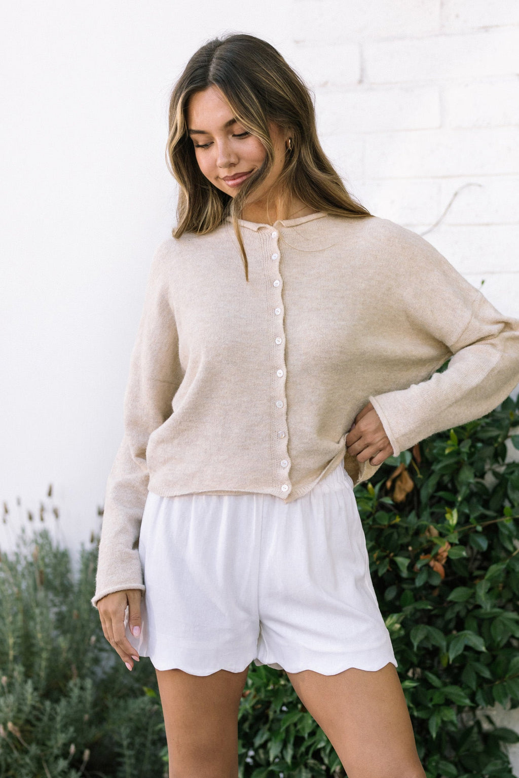 Buttoned Knit Cardigan