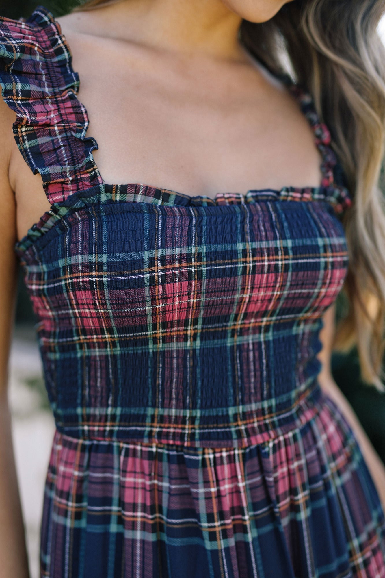 Smocked Plaid Dress