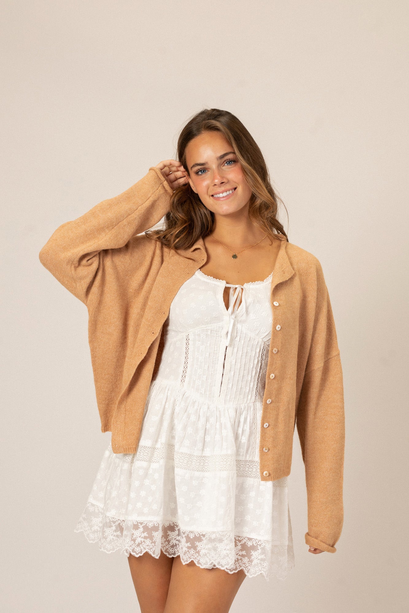 Buttoned Knit Cardigan