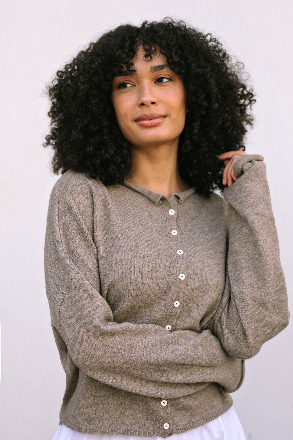 Buttoned Knit Cardigan