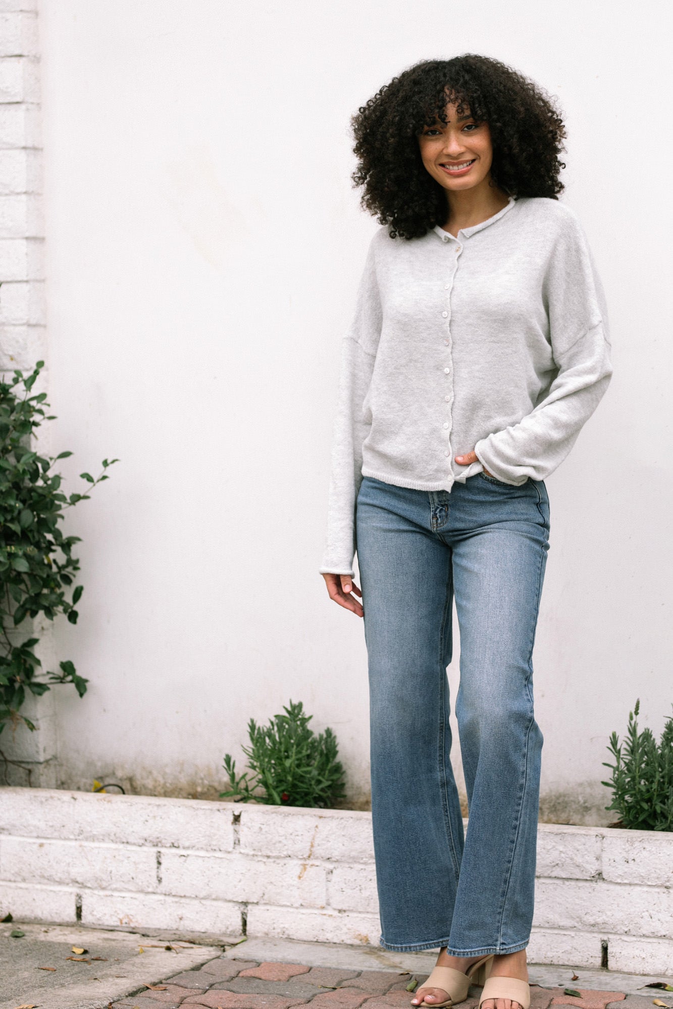 Buttoned Knit Cardigan