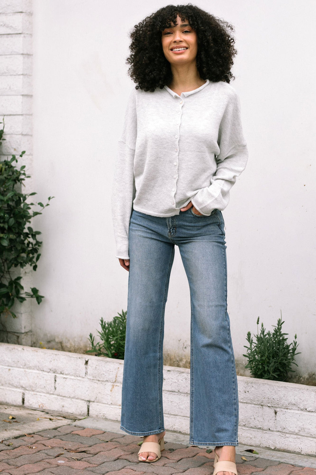 Buttoned Knit Cardigan