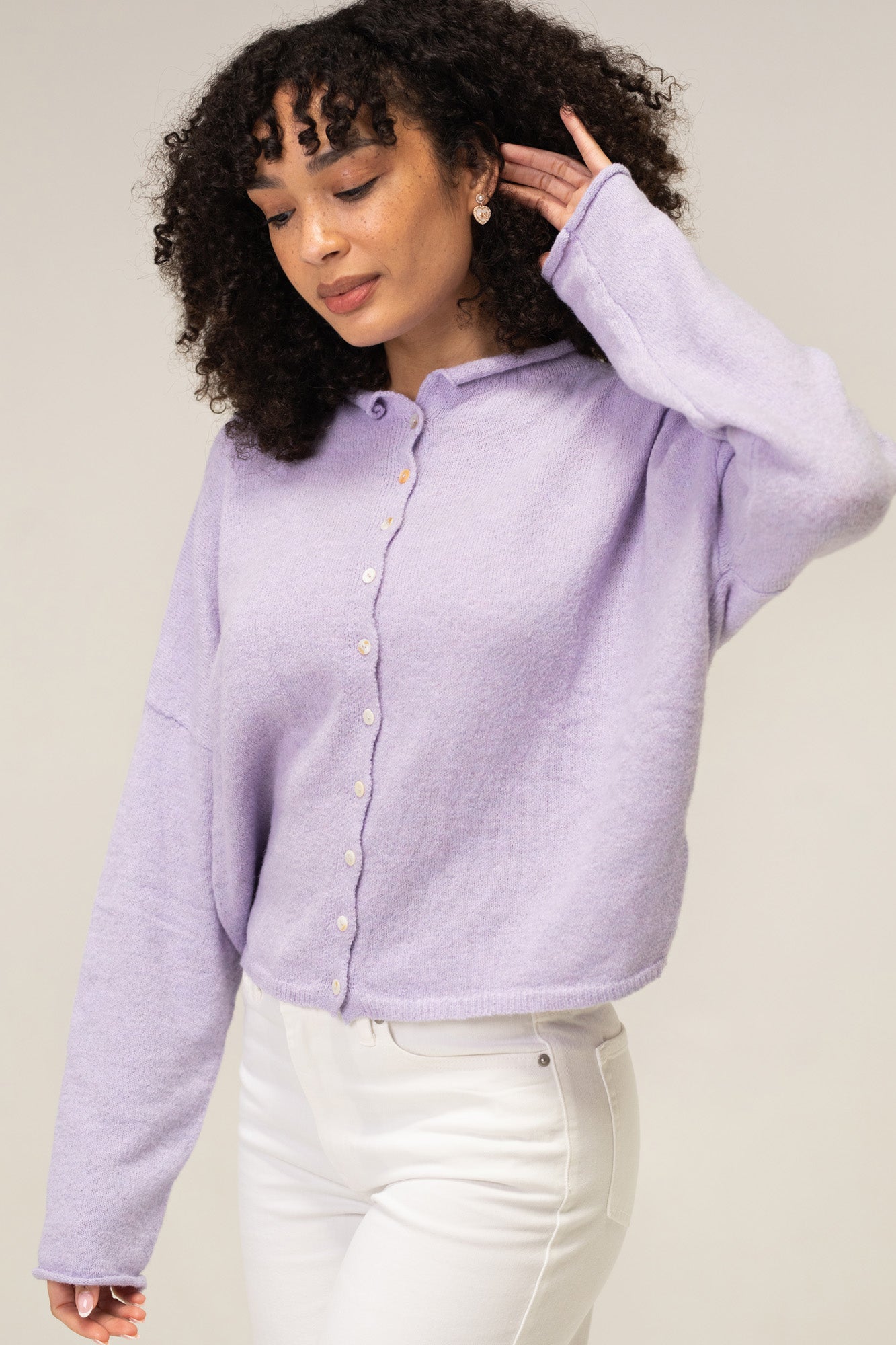 Buttoned Knit Cardigan